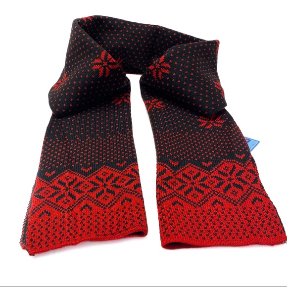 Unisex Long Knit Reversible Winter Scarf Red and Black by Simplicity - Picture 3 of 12